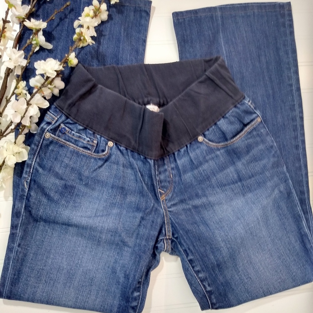 GAP Maternity med. wash bootcut low panel jeans 2S